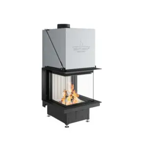 Premium A-U-50h, 9 kW, Focar Tip Tunel cu Geam Vertical Ambele Părți, Clasa A+