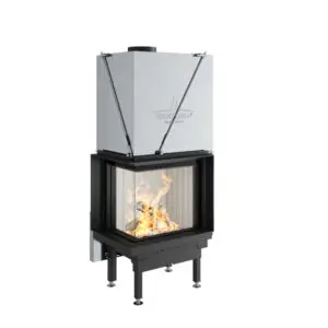 Premium V-2L-55h, 8 kW, Focar pe Colț cu Geam în L, Clasa A+