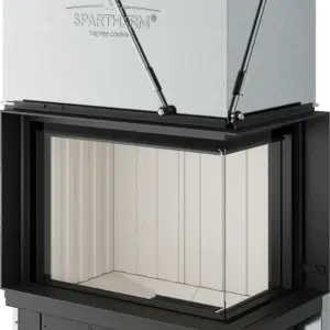 Premium V-2R-68h, 10 kW, Focar pe Colț Dreapta cu Geam în L de Mari Dimensiuni, Clasa A+