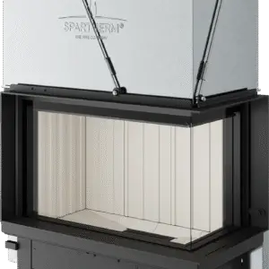 Premium V-2R-80h, 11 kW, Focar pe Colț Dreapta cu Geam Panoramic în L, Clasa A+